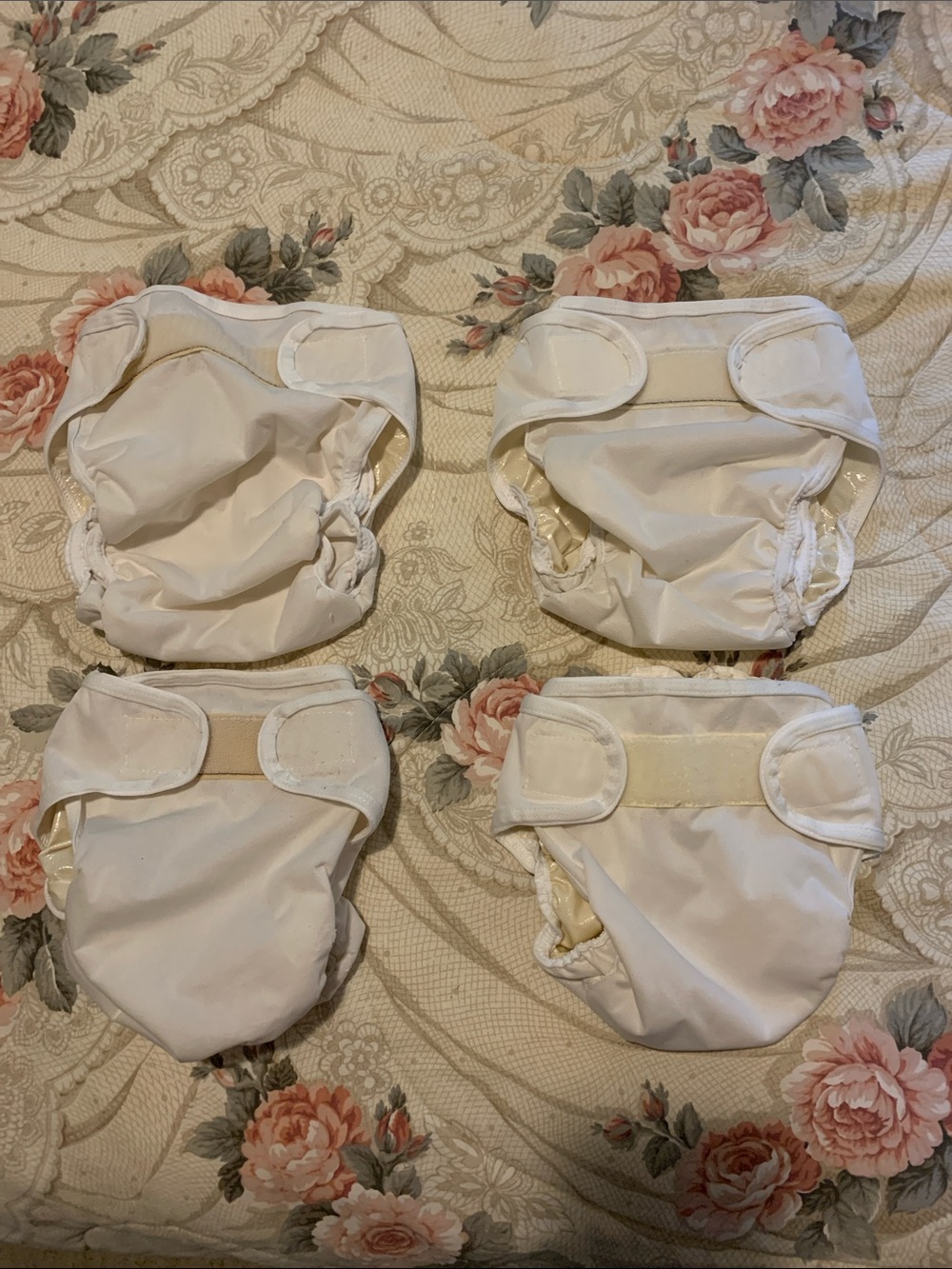 Reusable White Kids Cloth Diaper Cover - Velcro Closure